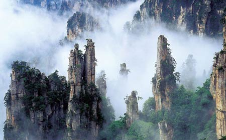 張家界森林公園，袁家界，楊家界，天子山二天自助游